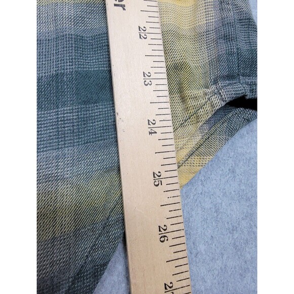 Vintage Union Bay Hoodie Mens L Blue Yellow Plaid Distressed Bleached Grunge Y2K - Picture 14 of 15